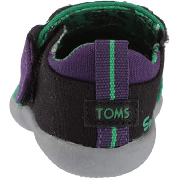 NEW TOMS X Marvel Kid Baby Whiley Hulk Slip On Green Purple Embroidered 3D Face - Picture 4 of 7